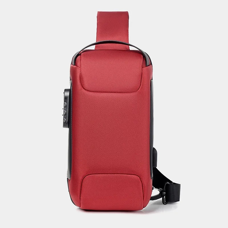 Voyera – Sac à bandoulière intelligent pour homme avec port USB – Sécurité antivol, finition Oxford imperméable, style élégant pour voyage et ville