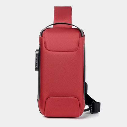 Voyera – Sac à bandoulière intelligent pour homme avec port USB – Sécurité antivol, finition Oxford imperméable, style élégant pour voyage et ville