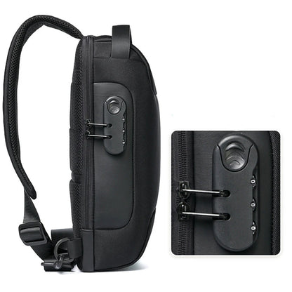 Voyera – Sac à bandoulière intelligent pour homme avec port USB – Sécurité antivol, finition Oxford imperméable, style élégant pour voyage et ville