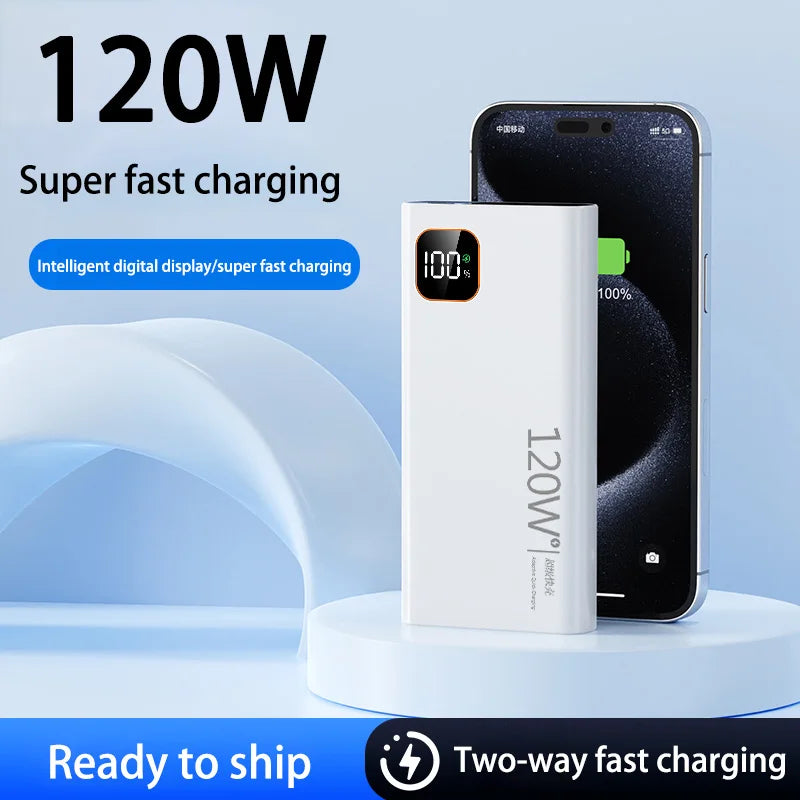 Batterie externe 200 000 mAh – Charge ultra-rapide 120 W avec affichage digital