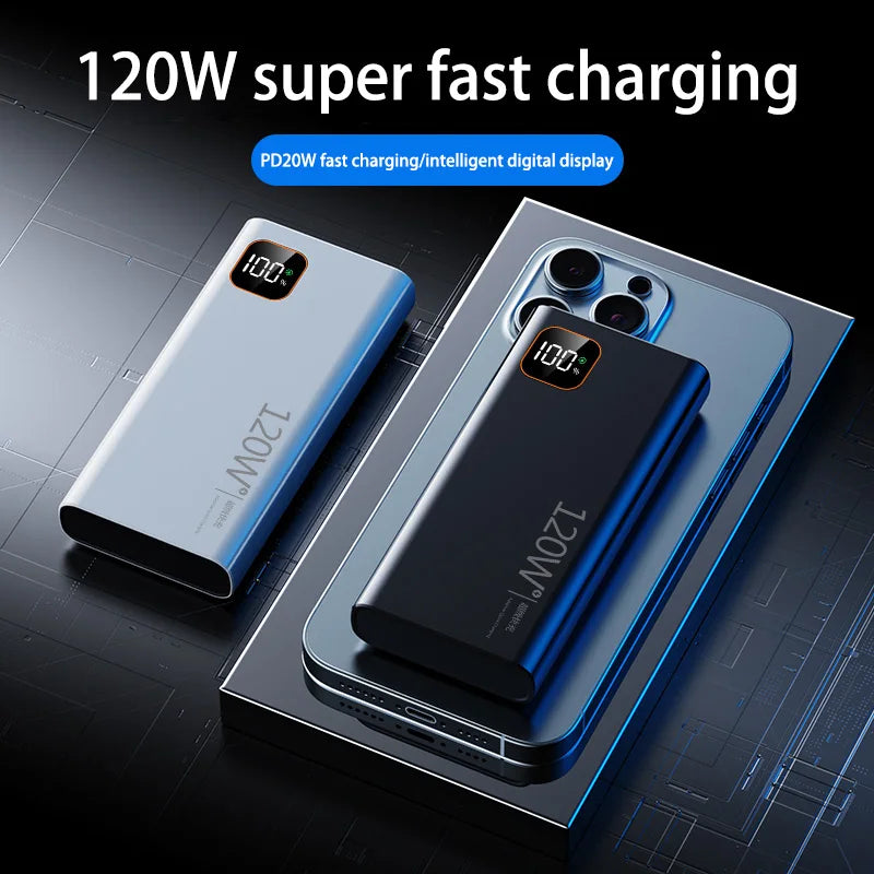 Batterie externe 200 000 mAh – Charge ultra-rapide 120 W avec affichage digital