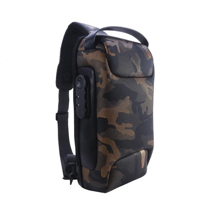 Voyera – Sac à bandoulière intelligent pour homme avec port USB – Sécurité antivol, finition Oxford imperméable, style élégant pour voyage et ville