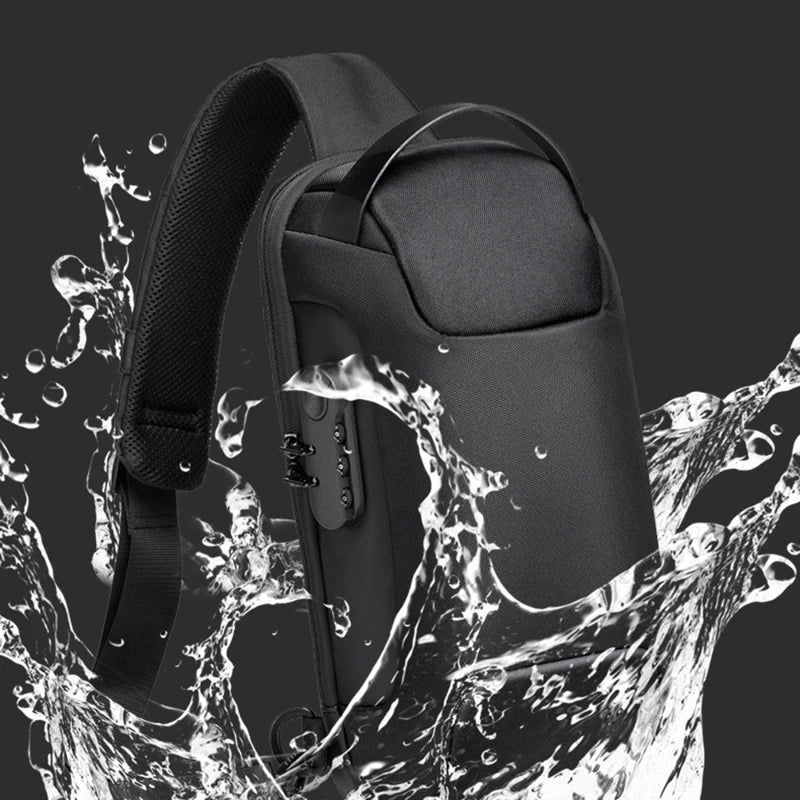 Voyera – Sac à bandoulière intelligent pour homme avec port USB – Sécurité antivol, finition Oxford imperméable, style élégant pour voyage et ville